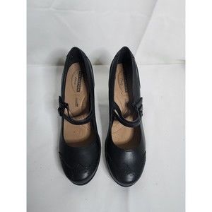 Clarks Collection Claeson Tilly Womens Black Leather  Mary Janes Pumps Size 10